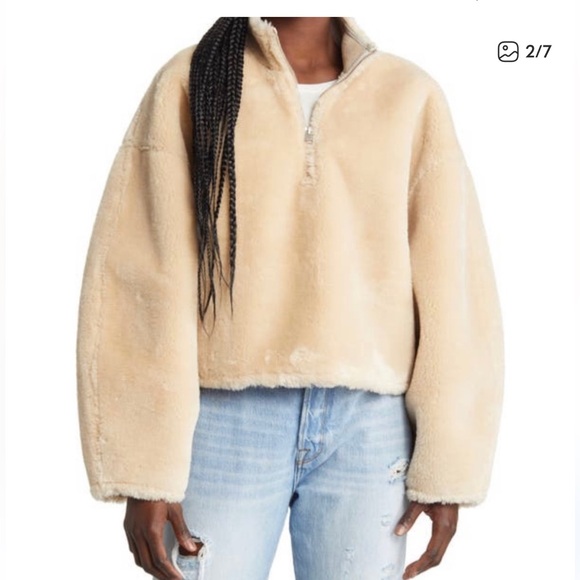 FRAME faux fur POPOVER jacket Size Small - Picture 3 of 5